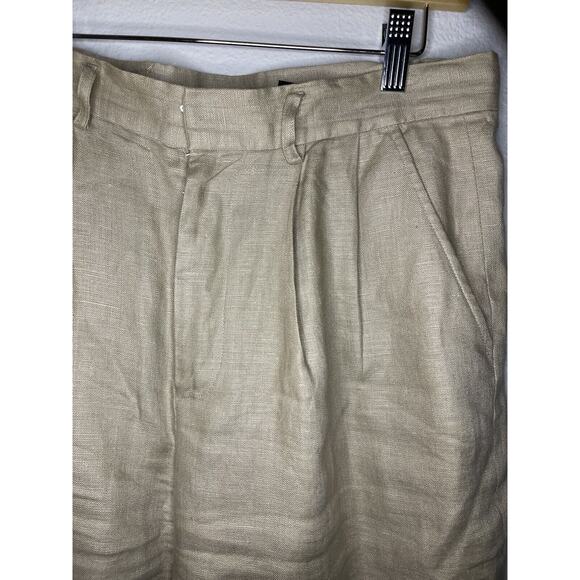 Nordstrom Classiques Women’s Tan Pleated High Waisted Size 10 Linen VTG 80s 90s - Picture 9 of 9